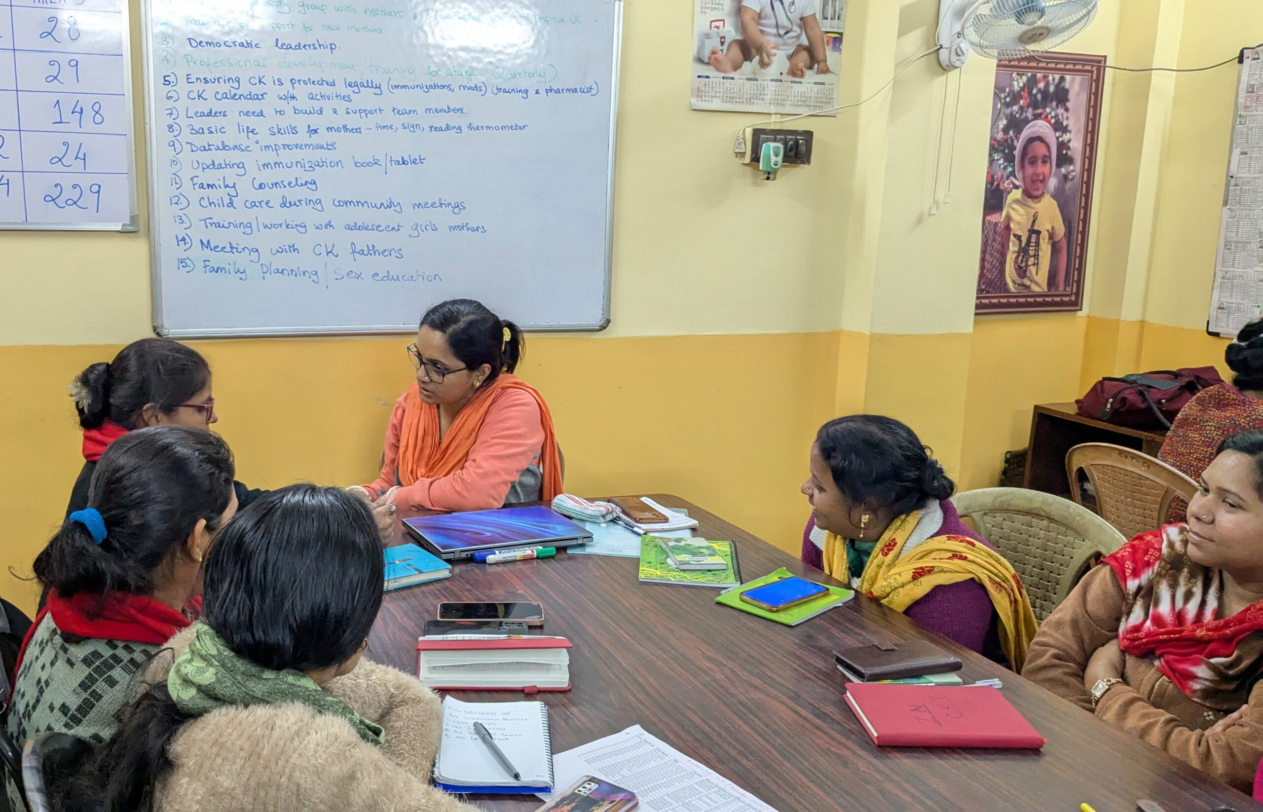 CK staff reviewing CINI training materials