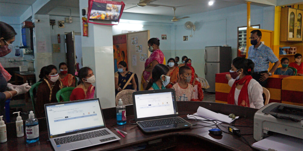 The Calcutta Kids clinic set up as a vaccination site